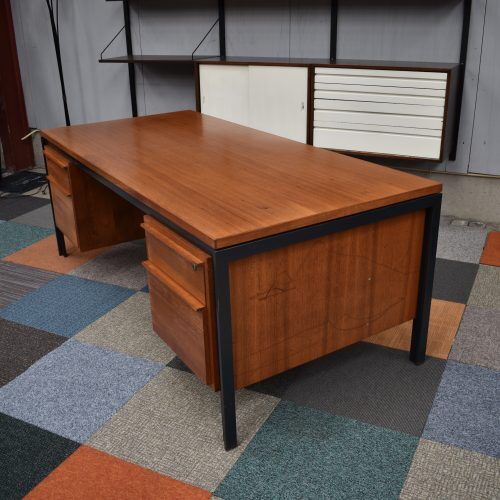 Scandinavian teak and metal desk circa 1970