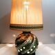 Vintage table lamp - openwork green ceramic - 60's