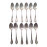 Box of 12 small old spoons in silver metal