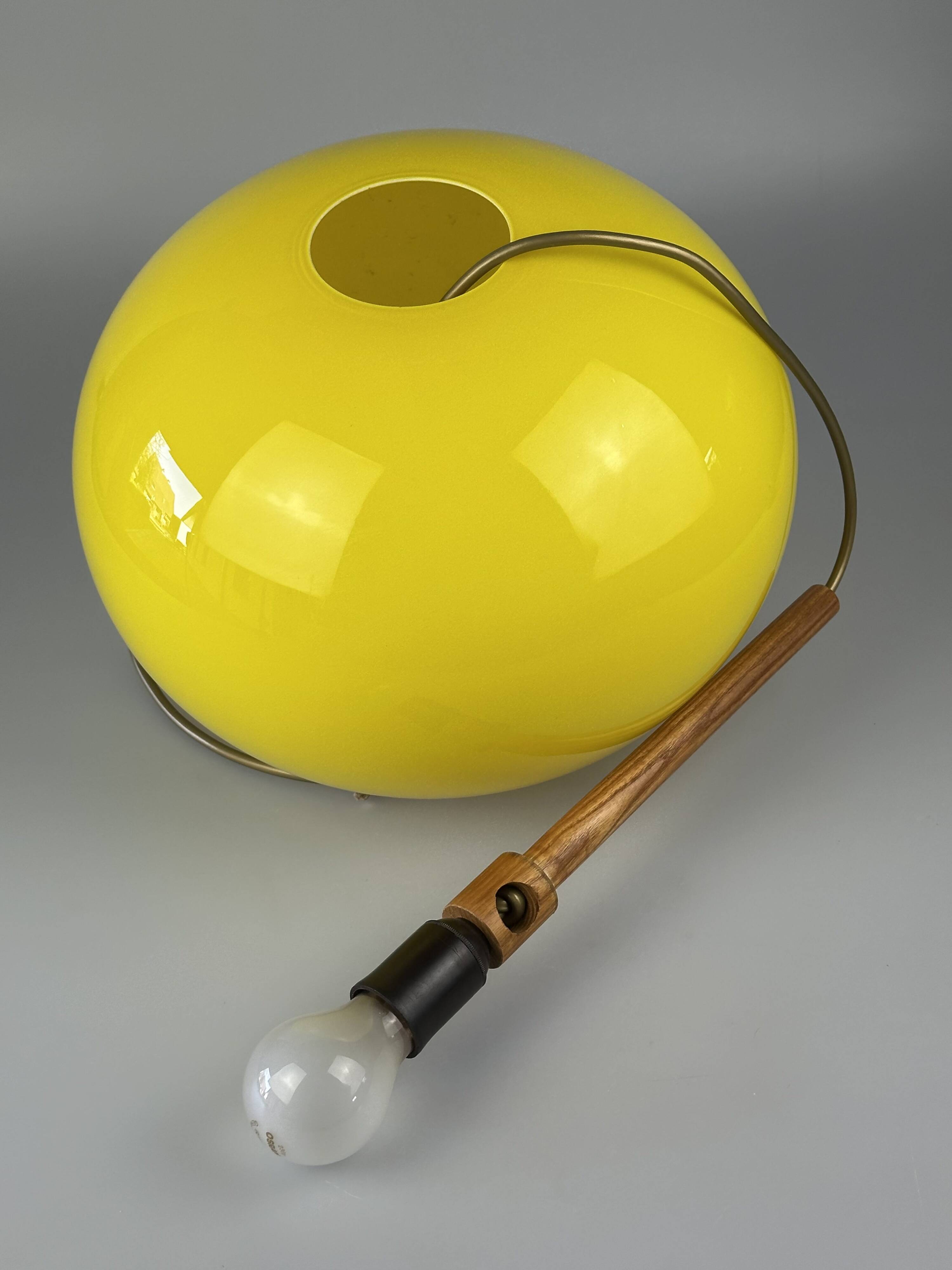 1960s/70s teak ceiling lamp by Uno & Östen Kristiansson for Luxus Sweden