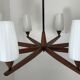 Lustre en teck des années 60 70 Lustre Uno & Osten Kristiansson pour Luxus