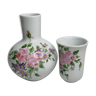 Hand-decorated porcelain pitcher and cup assembly