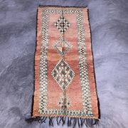 Tapis Marocain Boujad rose et Blue -124 x 248 cm