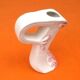 Soliflore vase alphabet letter p ceramic with floral decoration