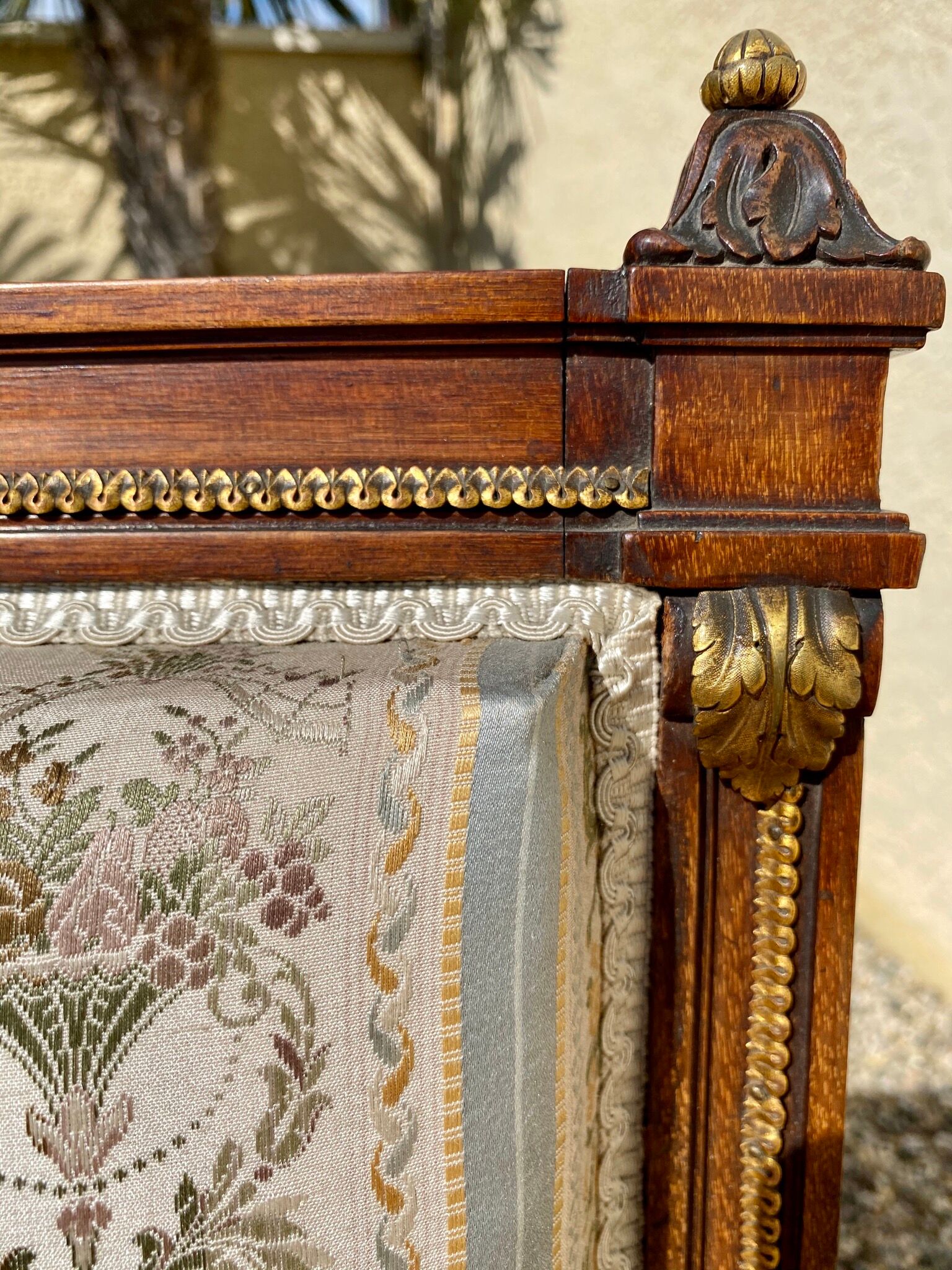 Salon 7 pièces acajou & bronze style Louis XVI