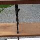 Vintage asymmetrical wall shelf in solid oak and metal from the 60s