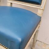 Pair of antique Louis XVI style chairs with patina