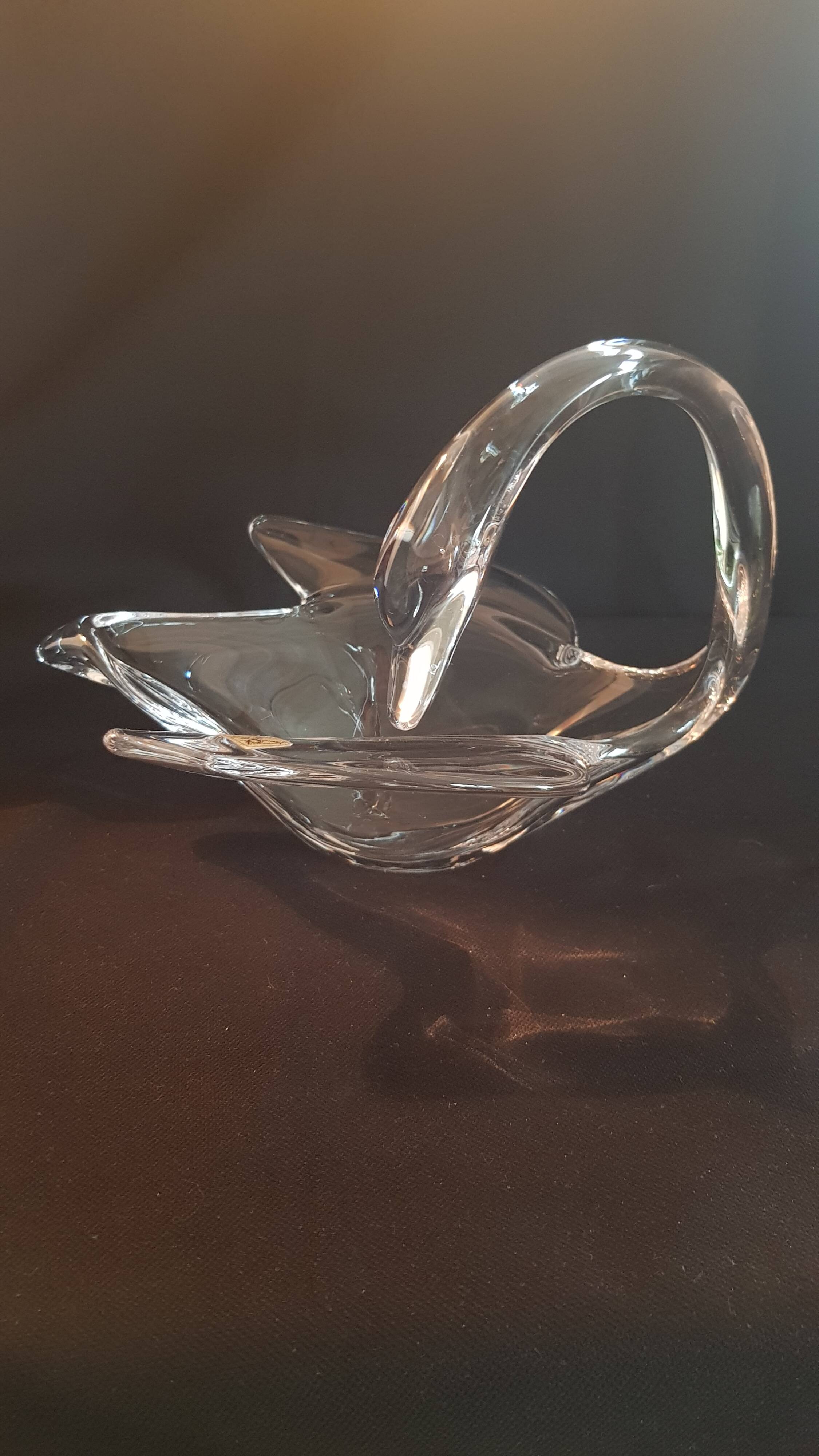 Coupe Vide-poche cristal de Vannes Le Châtel en forme de Cygne