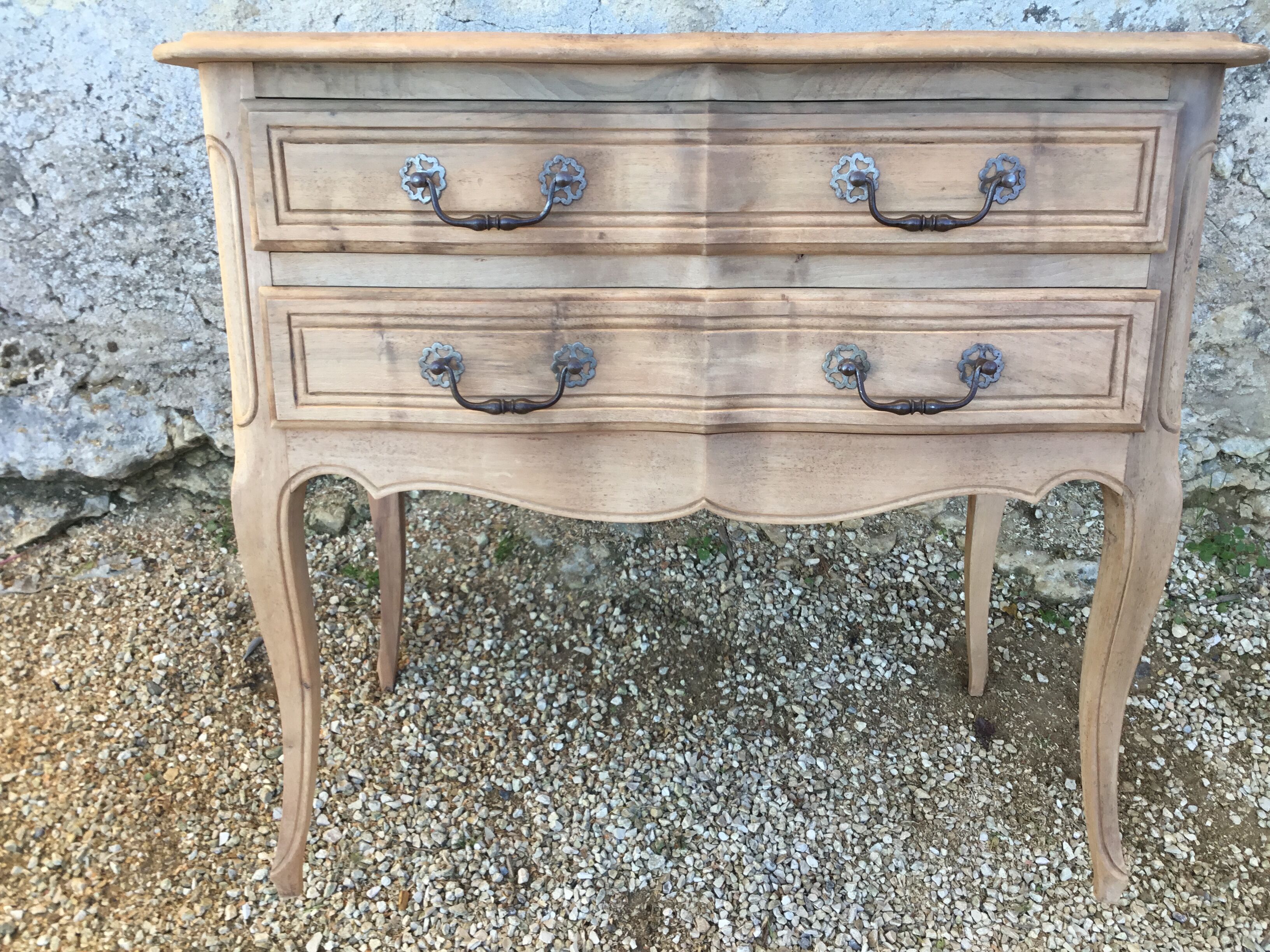 Louis XV style walnut chest of drawers stripped