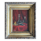 Tableau HSP 1891 signed A. Crétès "Still Life with Pear" miniature + frame