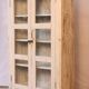 Antique display cabinet in bleached cream teak from Burma.