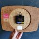 Vintage formica clock rectangular silent wall pendulum "Black transistor flash"