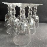 6 verres à vin cuit Baccarat modèle "Clermont", XIXème