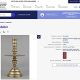 Pair of altar candlesticks in brass, Vietnam, 20th century