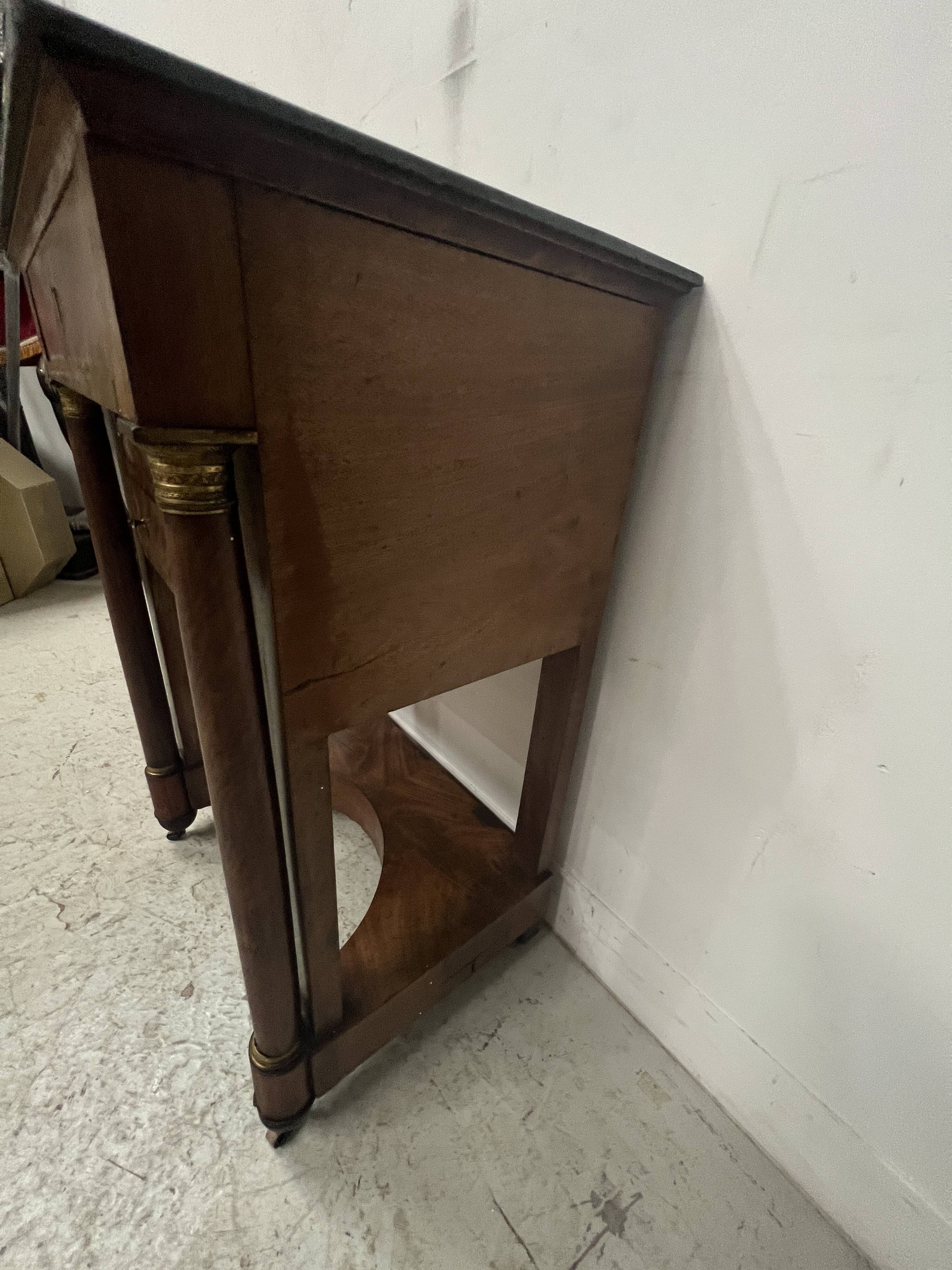 Empire period lady's dressing table in mahogany and veneer, 19th century
