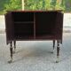 Vintage mahogany & gold rolling accent table (TV / bar / hi-fi furniture)