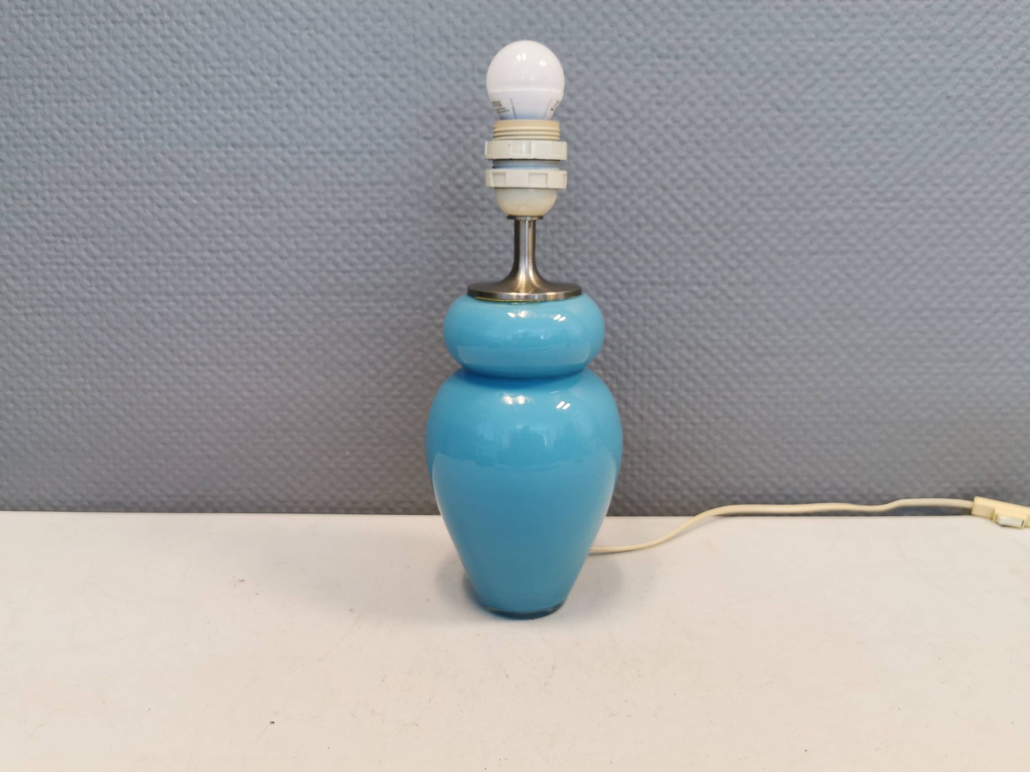 Table lamp designed by Anja Kjær in 1991 for Royal Copenhagen (produced at Holmegaard glassworks)