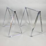 chrome trestle table
