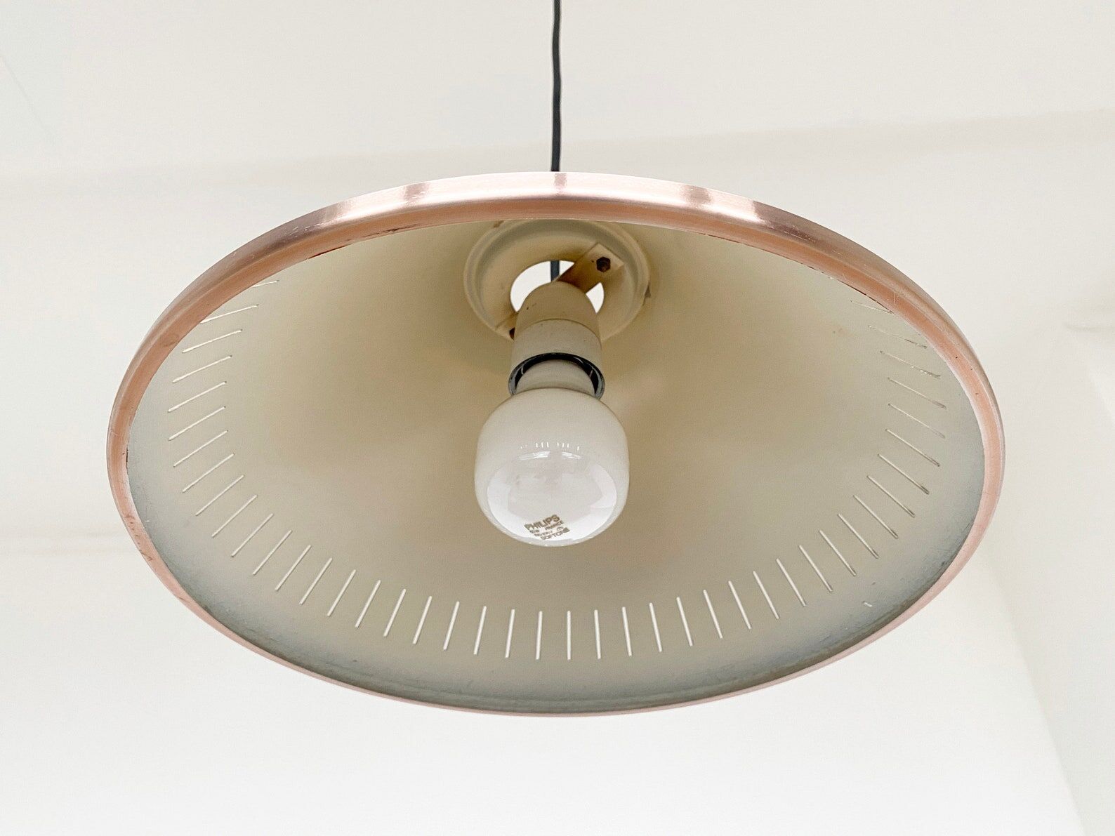 Vintage red Copper aluminium Perforated Hanging Lamp / Pendant