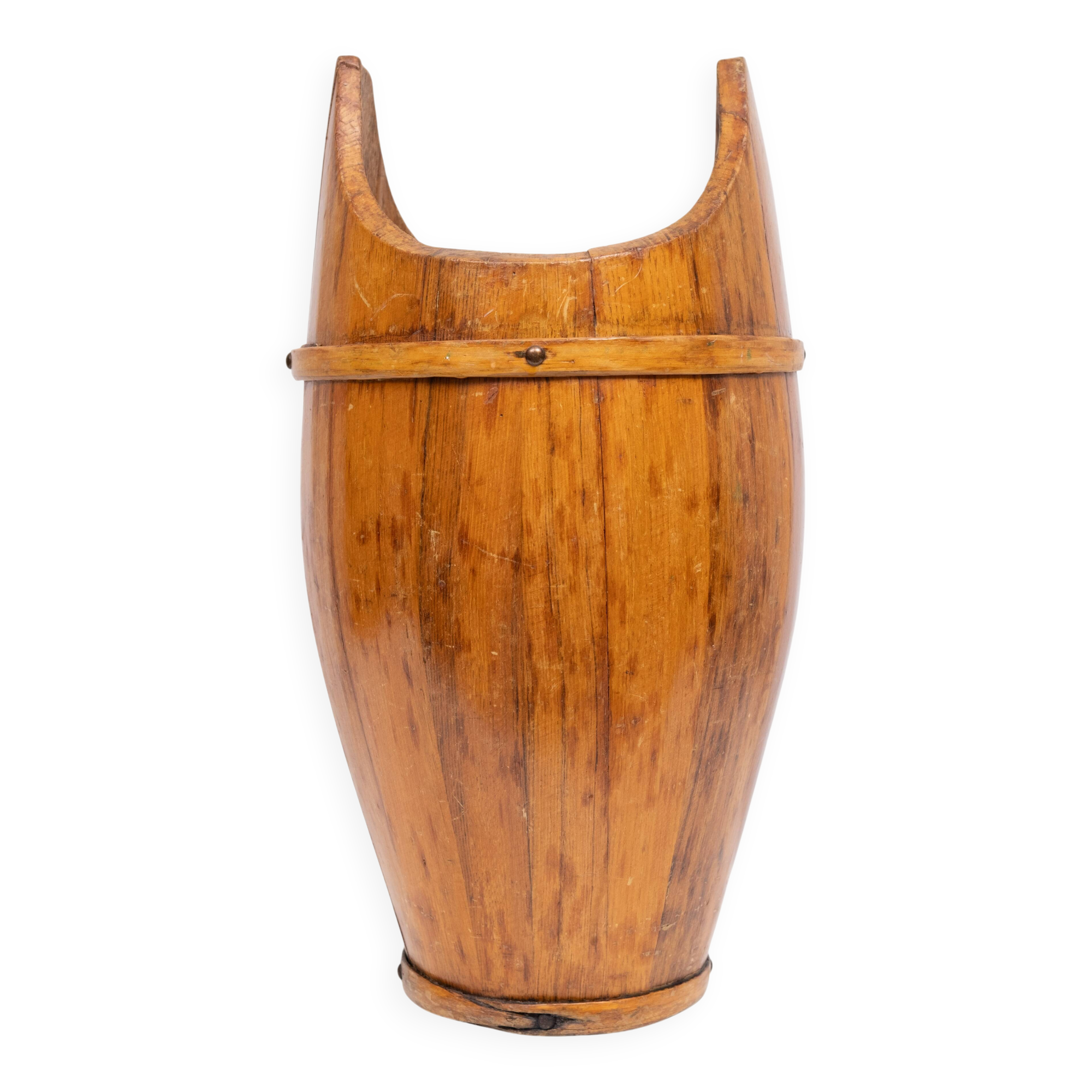 Curved wooden umbrella stand 1960s France