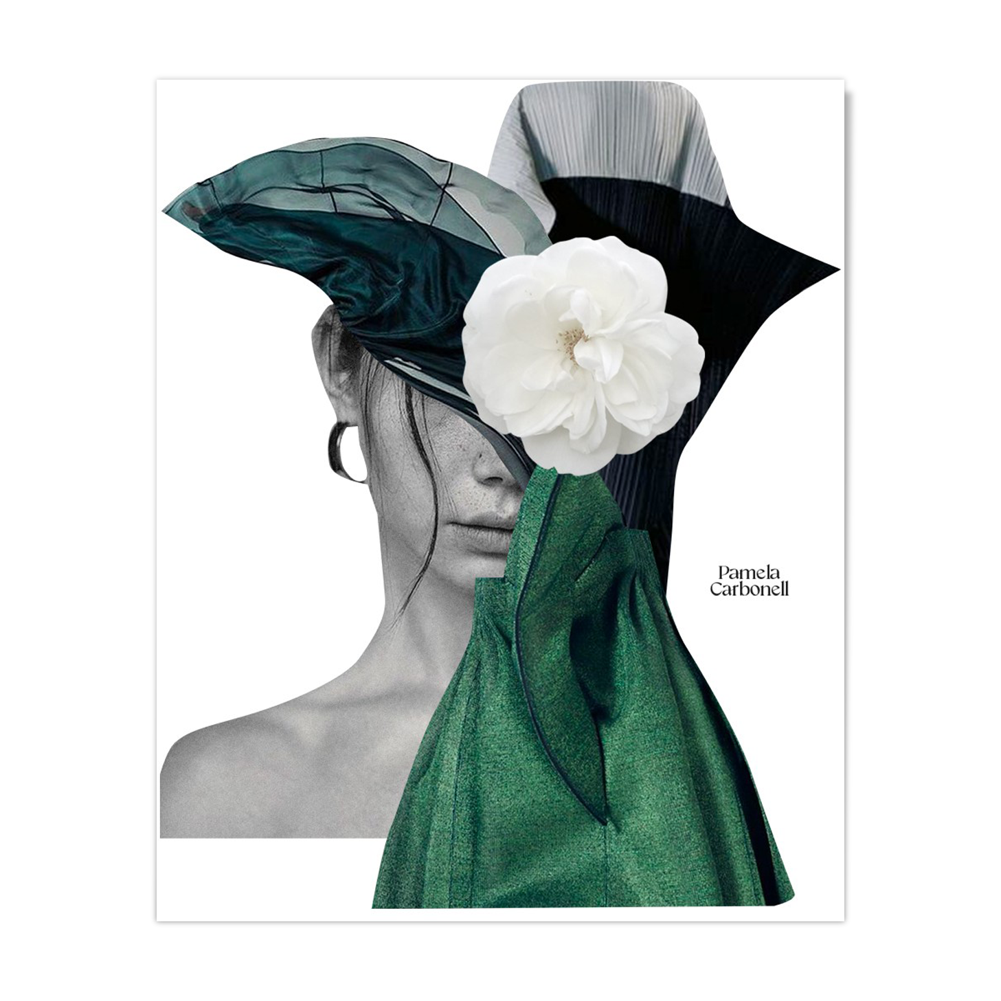 Collage print, Emerald Camouflage