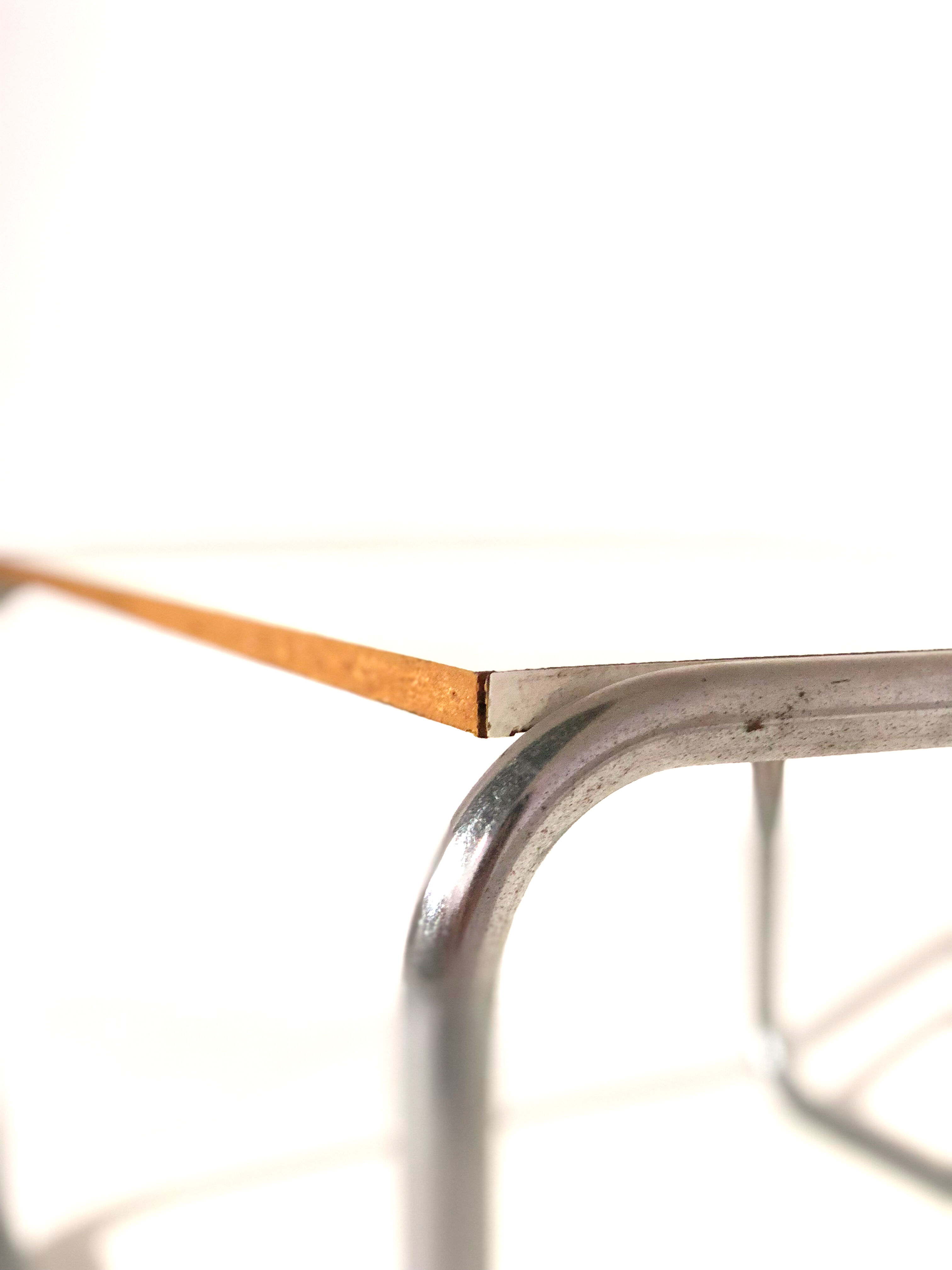 Vintage coffee table white melamine top