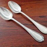 Christofle - Set of 2 dessert spoons, Rubans croisés model - in silver-plated metal