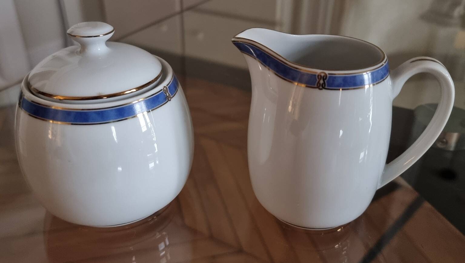 Service à café/thé Christofle Océana Bleu, porcelaine de Limoges