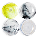 Set of 4 Kosta Boda 'Mine' Glass Dessert Plates by Ulrica Hydman Vallien