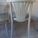 Set of 4 vintage bistro chairs from the 1970s, pearl grey patina.