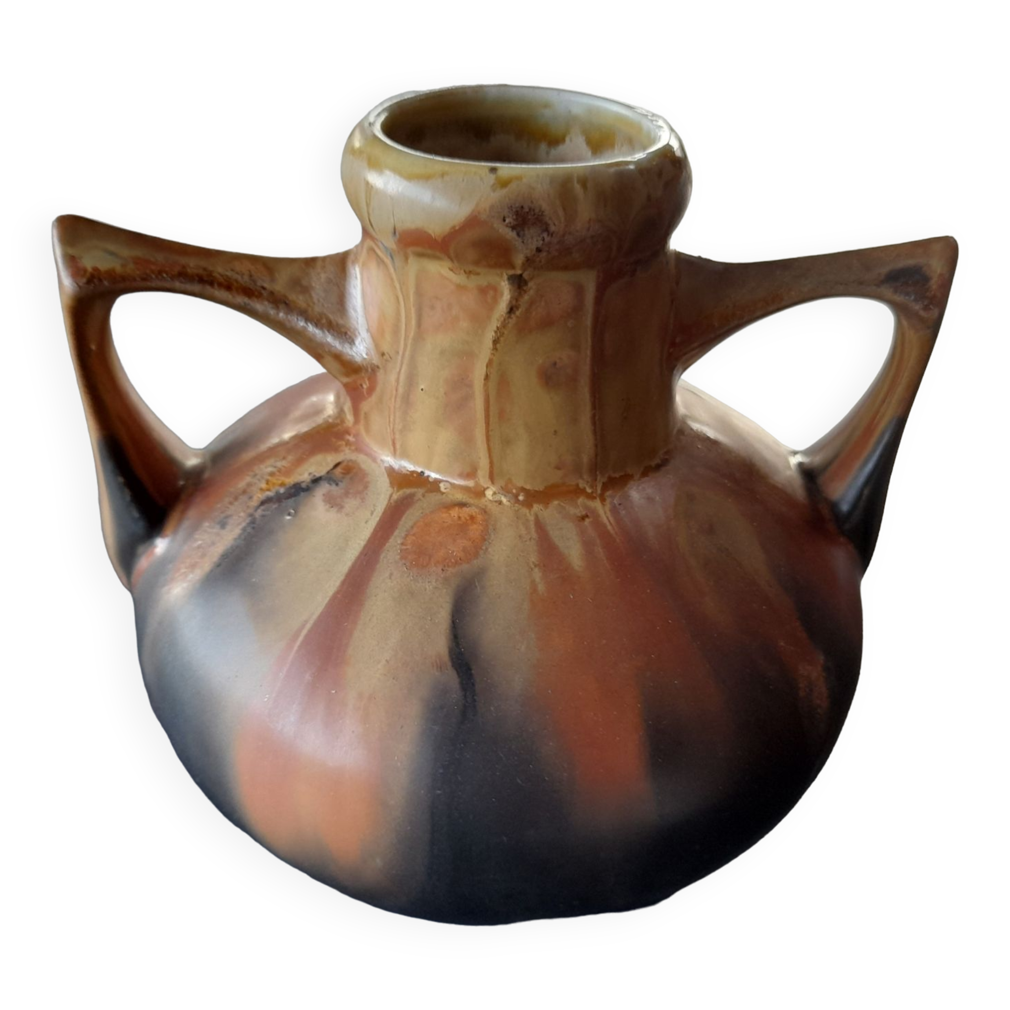 Art Deco stoneware vase signed