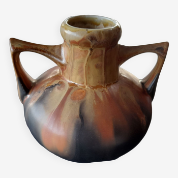 Art deco stoneware vase signed