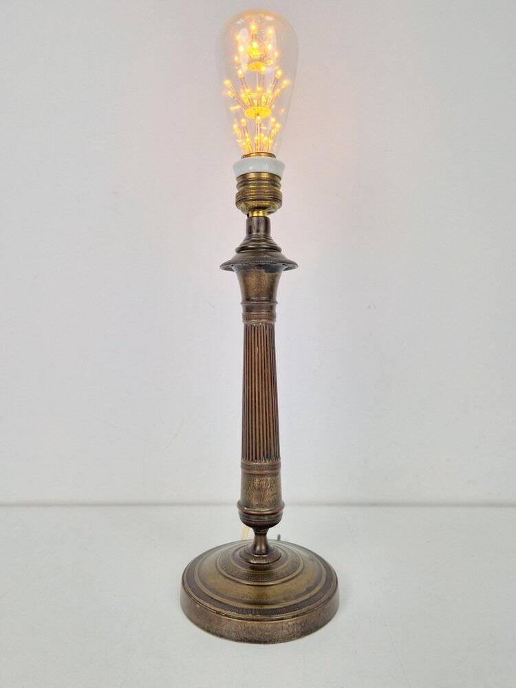 Vintage Empire Bronze Table Lamp, France, 1890s
