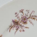 Superb Plate Dish on Pedestal 19th Century White Porcelain Bird Decor