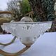Lustre ancien Art Déco laiton + verre