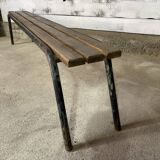 Old bench in steel and wood