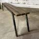 Old bench in steel and wood