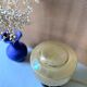 Vintage table lamp yellow pearl globe