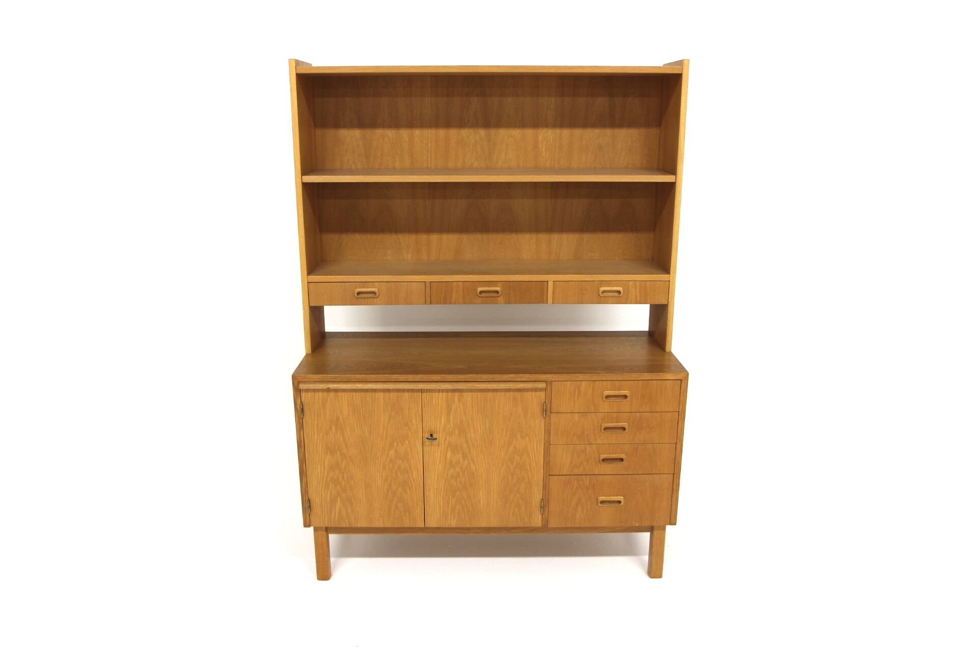 Scandinavian oak chest of drawers-bookcase, Sweden, 1960