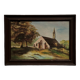 20th century oil on canvas depicting a Breton church by Guimard