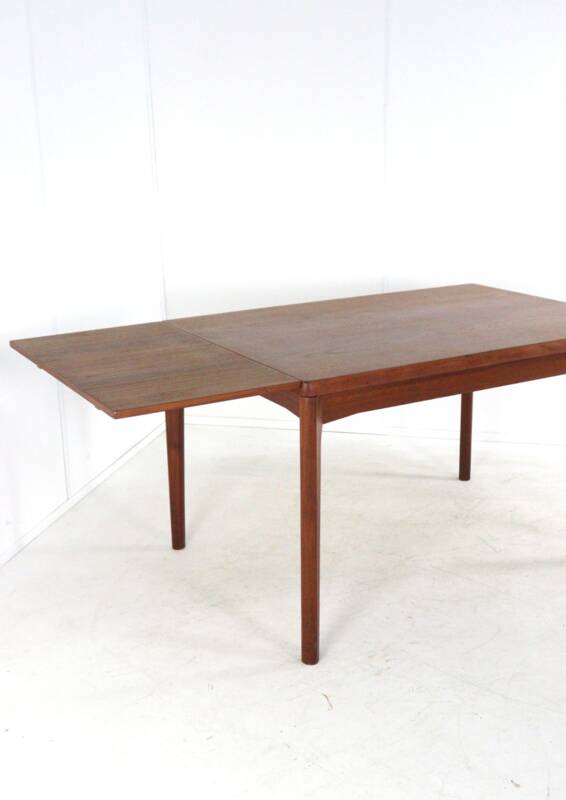 Table à manger rectangulaire extensible en teck de Henning Kjaernulf pour Vejle
