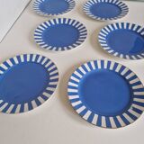 Set of 6 dessert plates, Fox trott model, Sarreguemines factory
