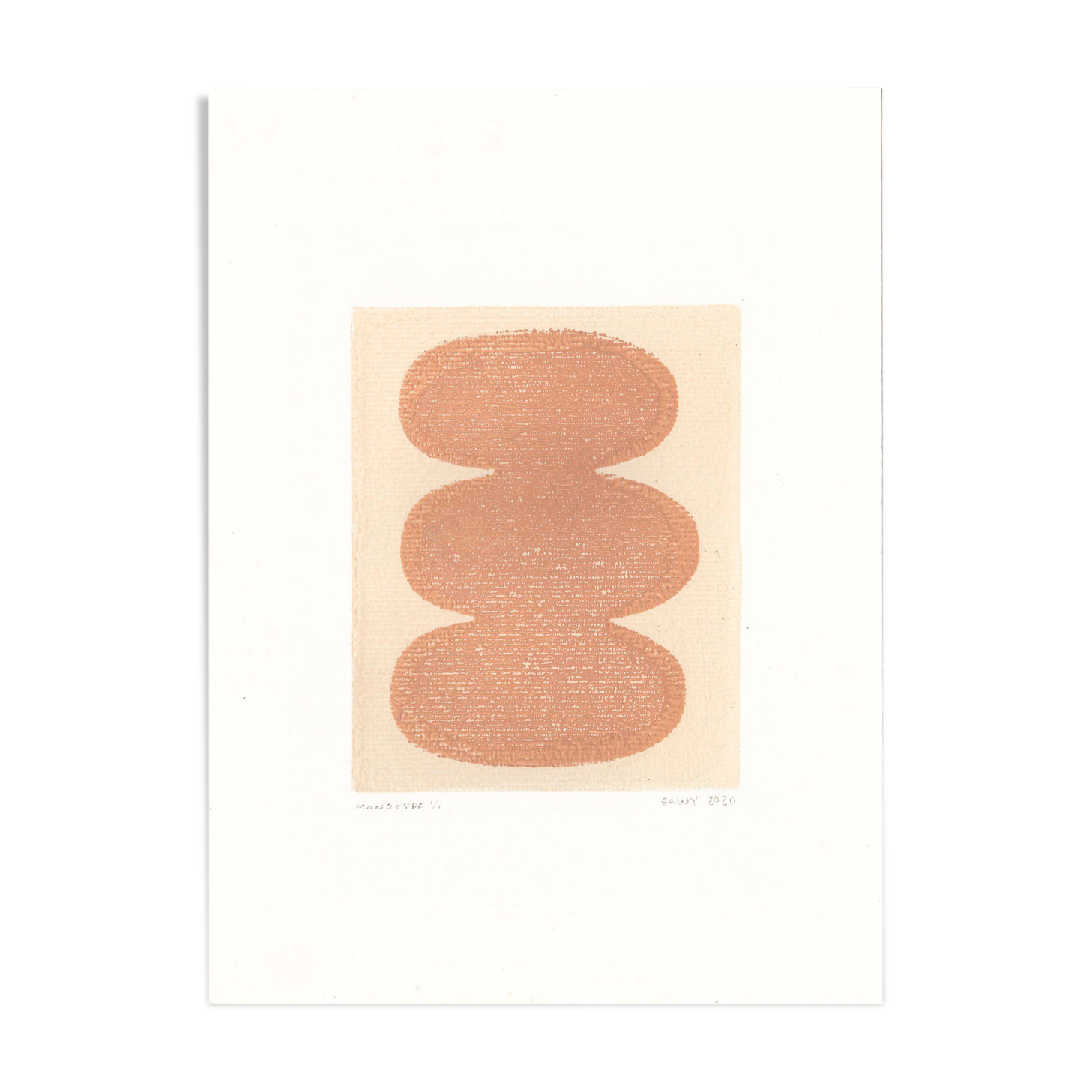 One-design painting on dated and signed paper without frame