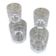 5 whisky glasses, Cristal Bayel stamps, transparent crystal with patterns
