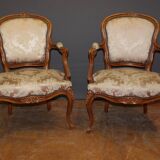 Paire de fauteuils Louis XV