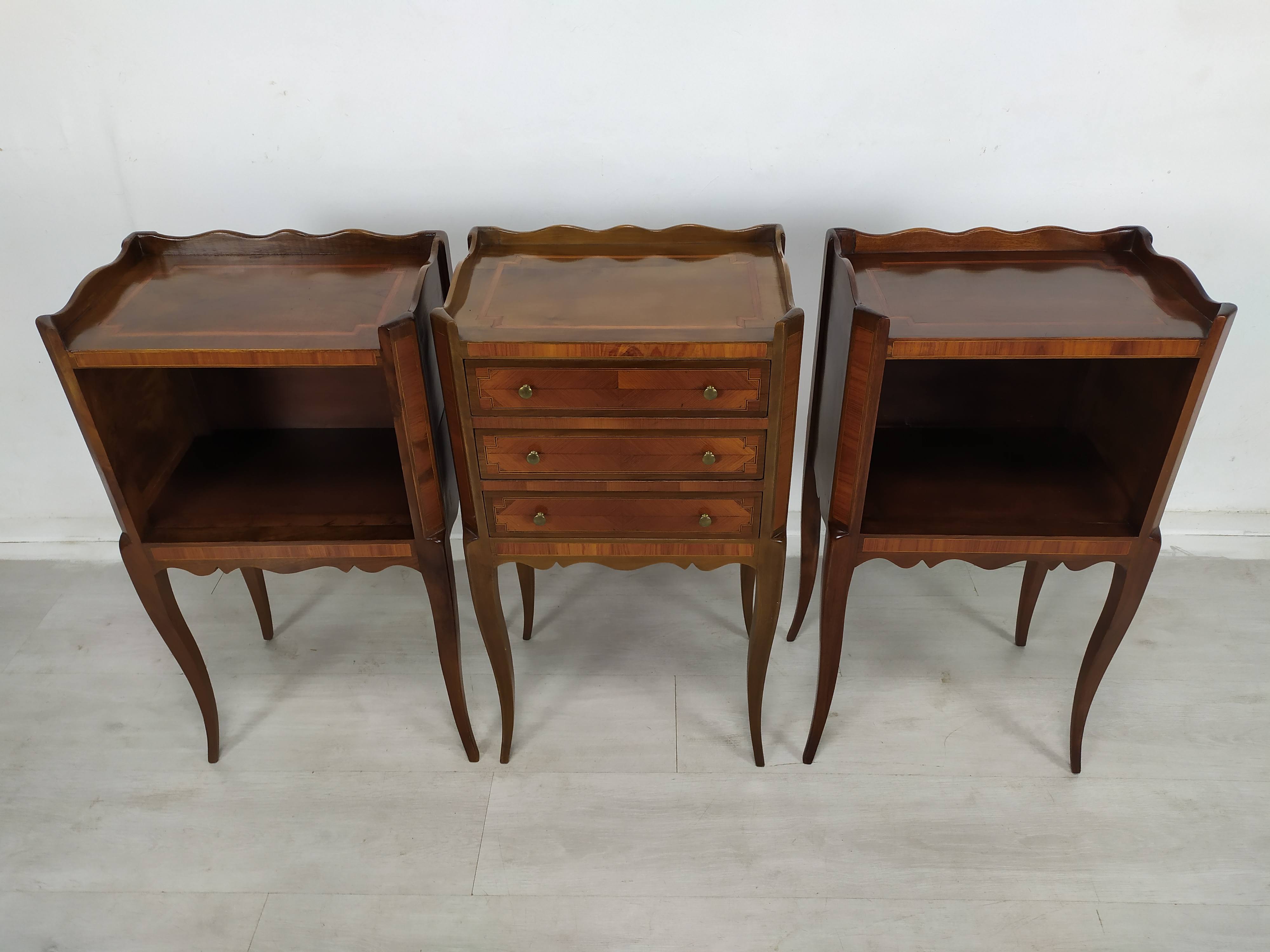 Marquetry bedside tables