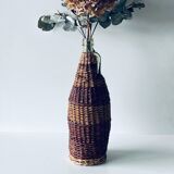 Vintage bottle with wicker