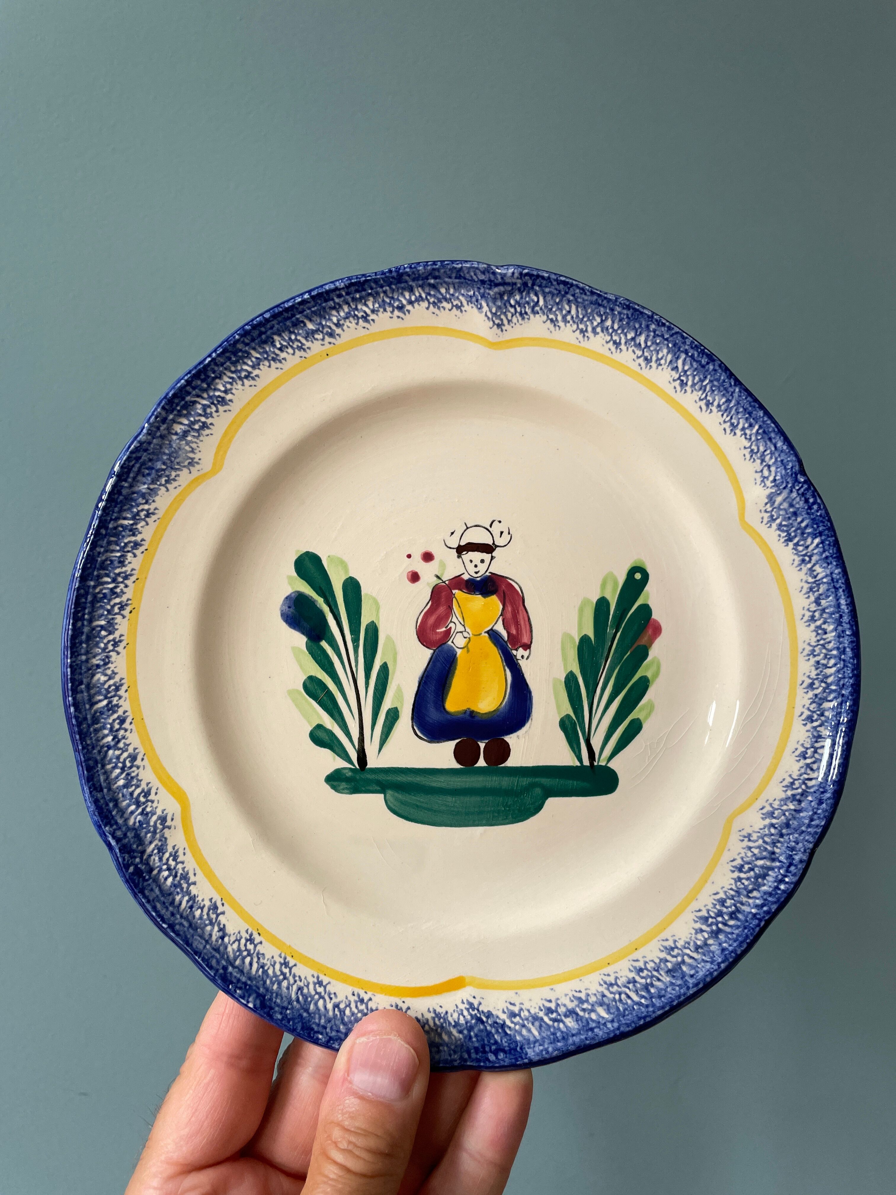 Set of 3 old plates MBFA Pornic, peninsula of Rhuys