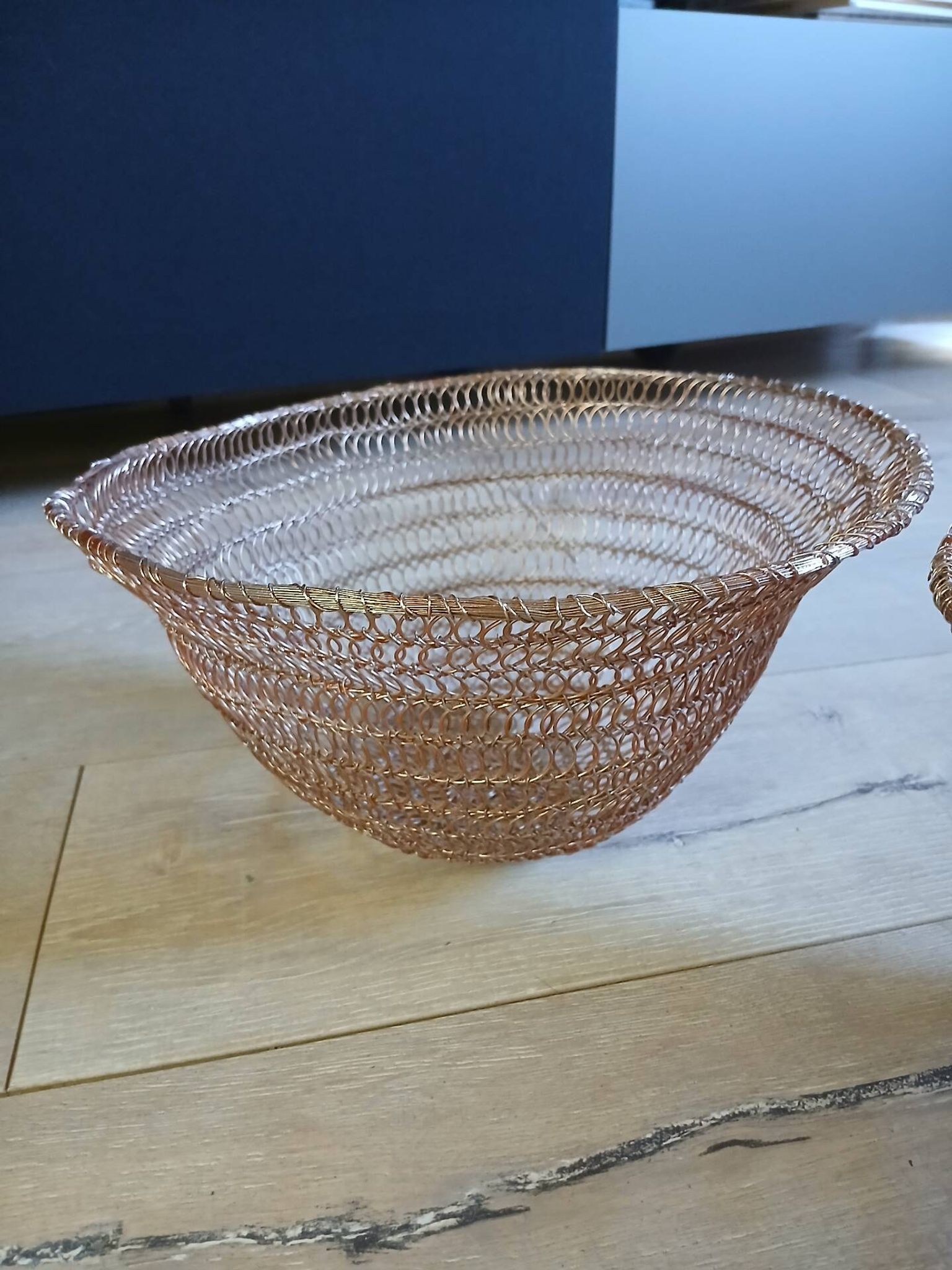 2 metal wire fruit baskets