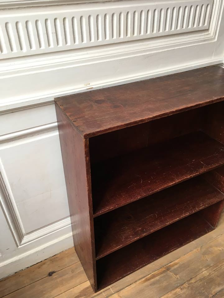 Library shelves vintage solid wood